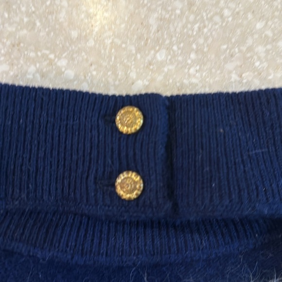 VTG 80’s Lianchuan Angora / Wool Sweater Sz 6 Navy - Picture 5 of 11